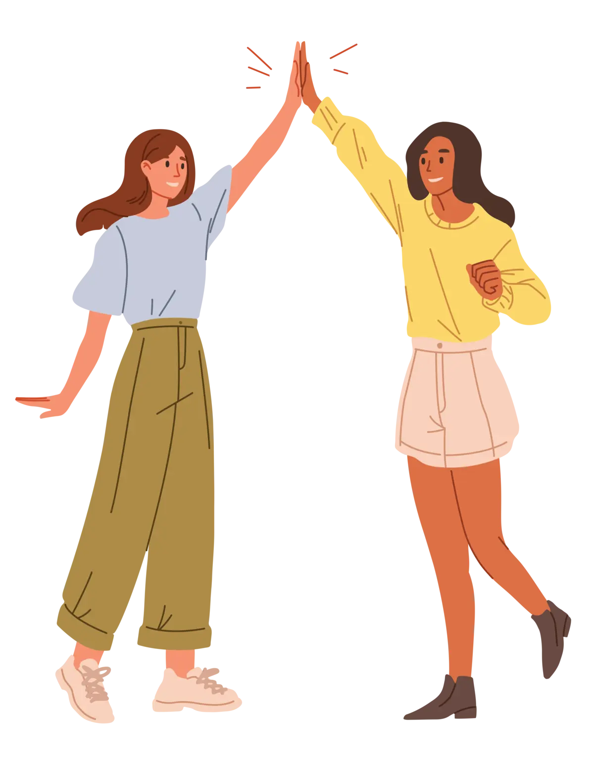Chipkie illustration of people sharing a high five